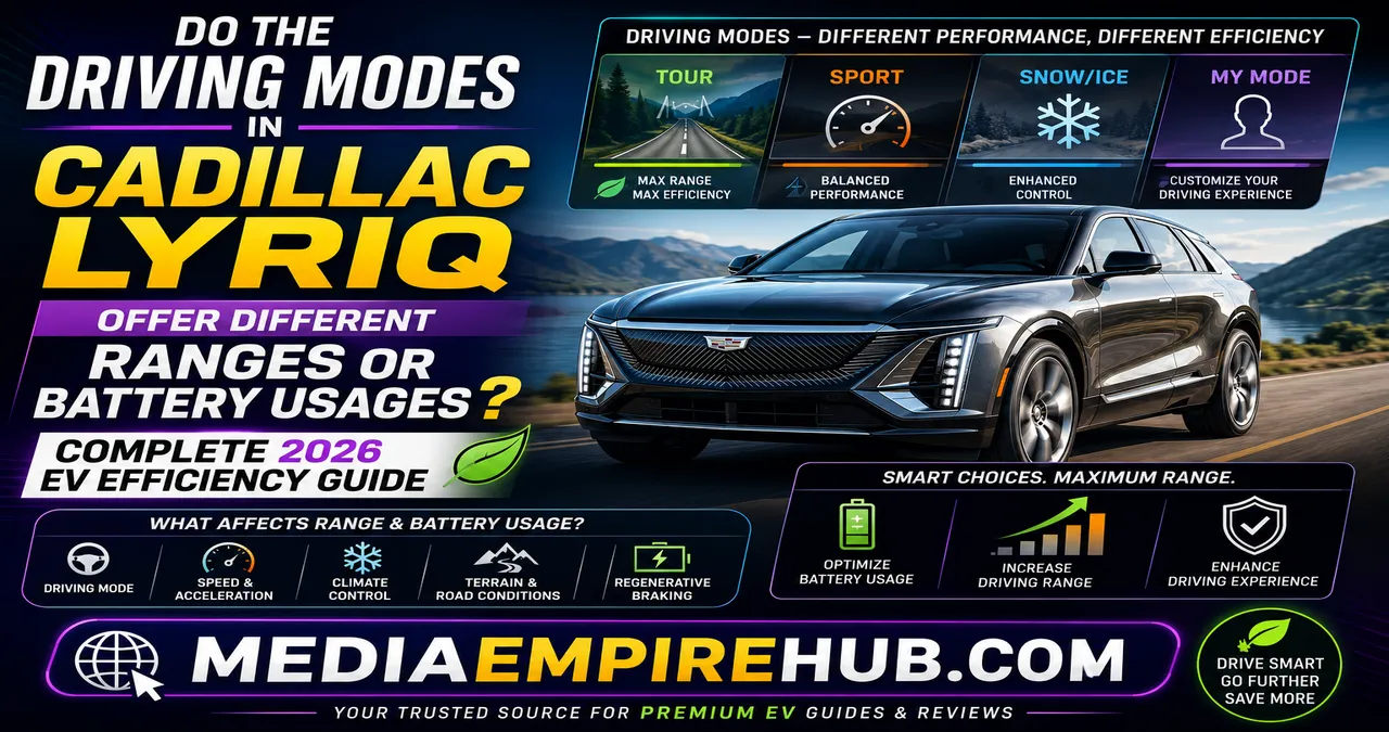 Do the Driving Modes in Cadillac Lyriq Offer Different Ranges or Battery Usages? Complete 2026 EV Efficiency Guide