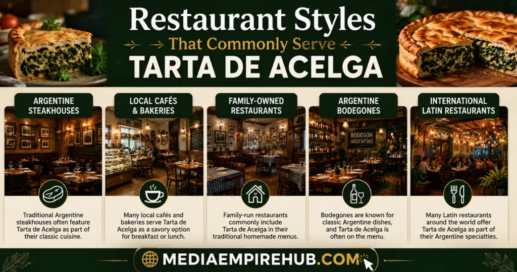 Restaurant Styles That Commonly Serve Tarta de Acelga