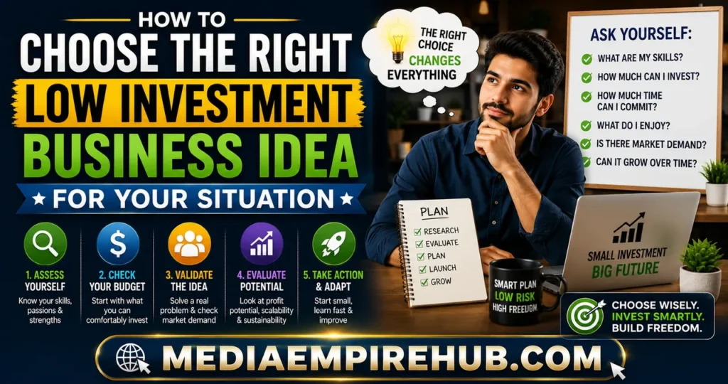 The Ultimate Guide to Low Investment Business Ideas With High Profit That Real People Are Actually Using to Build Wealth This Year 6 How to Choose the Right Low Investment Business Idea for Your Situation